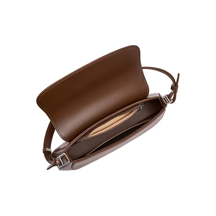 Carnival Keep Cow Leather Shoulder Bag Regular Women's Coffee/Black/Burgundy-4