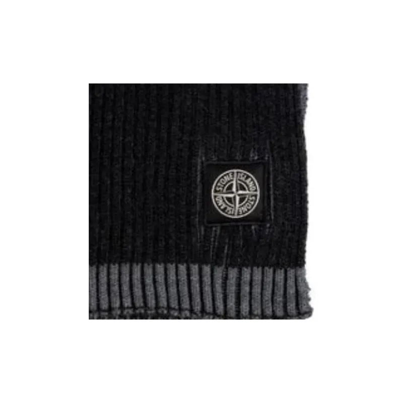 STONE ISLAND Vanise Logo Patch Ribbed Scarf-2