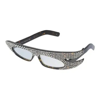 GUCCI Swarovski Crystal Irregular Shape Sunglasses Women's Black