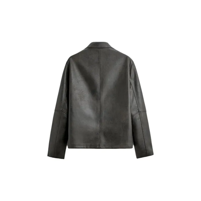 ZARA Leather Jacket Men's Green-1