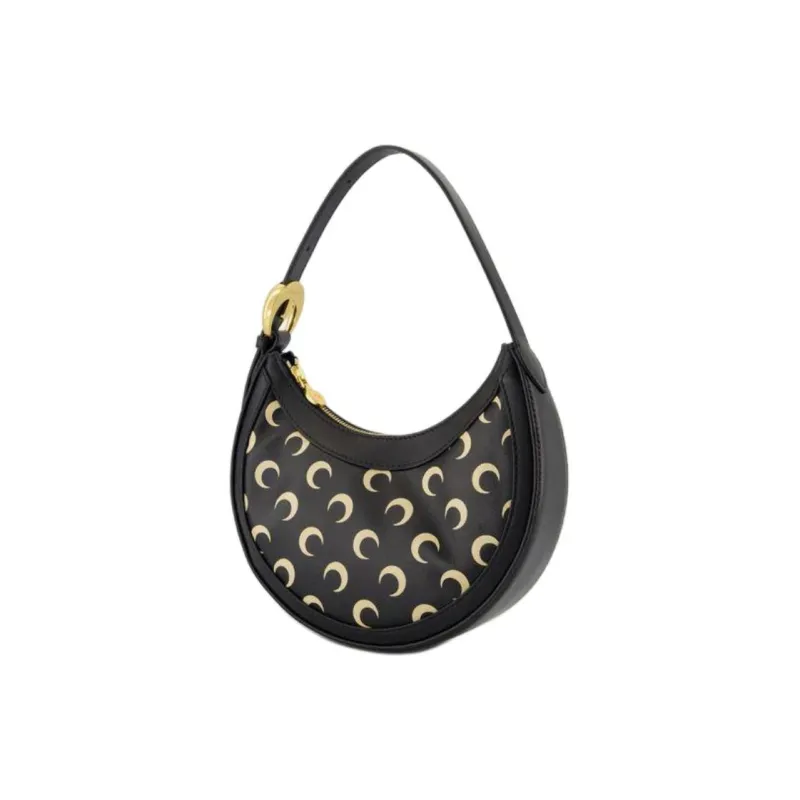 Marine Serre Leather One Shoulder Handbag Mini Women's Black-1