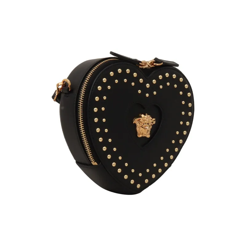 VERSACE Heart Shaped Stud Embellished Shoulder Bag-1