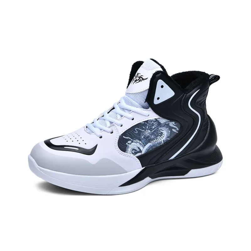 Black tailed Deer Thermal Cushioning Abrasion Resistant Slip Resistant High Top Basketball Shoes Unisex-32