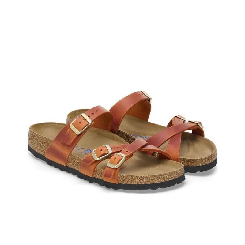 Birkenstock Franca Soft Footbed EVA Slip-Resistant Slide Slippers Women's Burnt Orange Narrow Fit-3