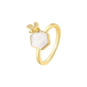 BABYBEI 925 Sterling Silver Mother Of Pearl Rings Women's