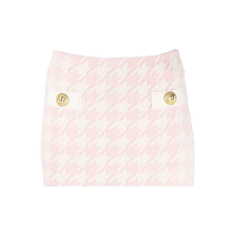 BALMAIN Houndstooth Pattern Mini Skirt-4