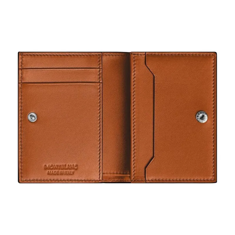 MONTBLANC Leather Wallet Unisex Night Blue & Rusty Red-4