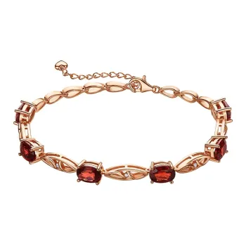 ME LUXE S925 Silver Red Elegance Vintage Delicate Fashion Versatile Bracelet Women's