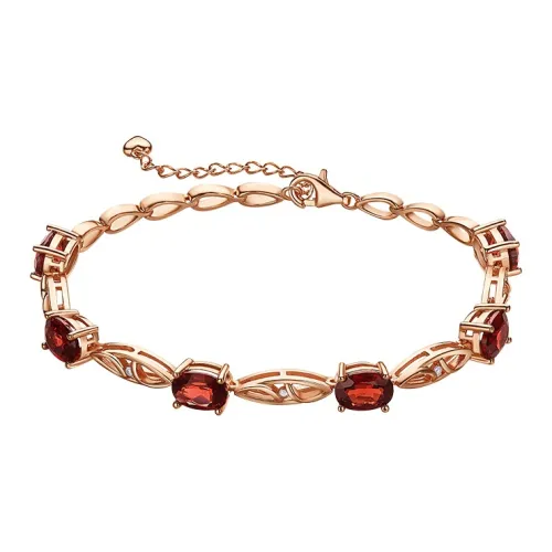 ME LUXE S925 Silver Red Elegance Vintage Delicate Fashion Versatile Bracelet Women's
