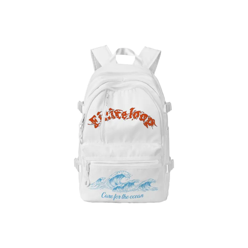 FINITE LOOP Bottle Eco Friendly Cloth Backpack Unisex White-0