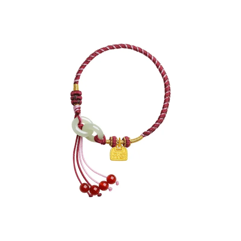 ZHOU LIU FU Hetian Jade Bracelets Green Jade Unisex-1