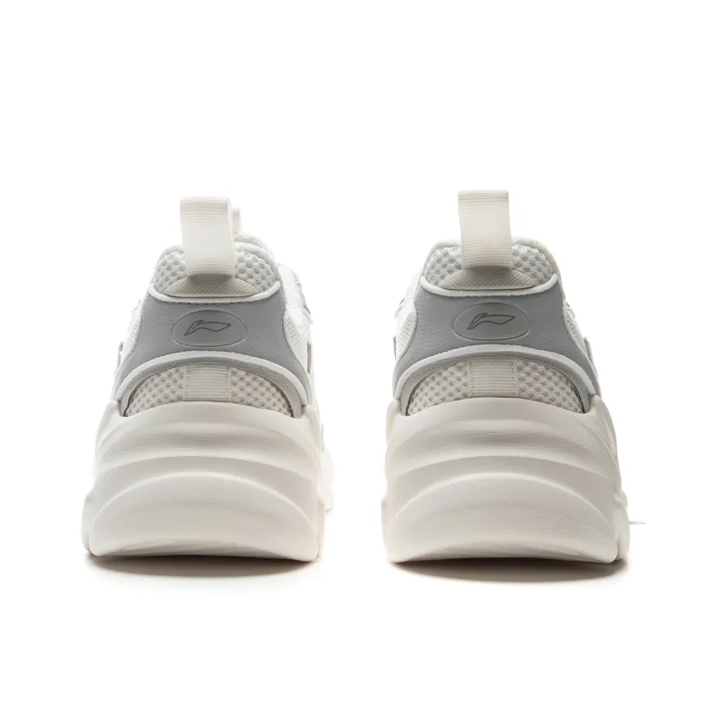 LiNing Clouds Cushioning, Slip Resistant, Abrasion Resistant Support Low Top Chunky Sneakers Men's White Gray-4