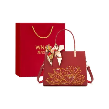 Vigno Synthetic Leather Shoulder Bag Crossbody Bag Handbag Medium Size Women's Red