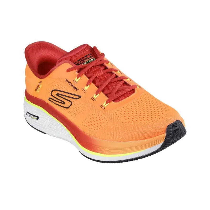 Skechers Slip Ins Anti Slip Wear Resistant Low Top Casual Running Shoes Men's Orange Red White-2
