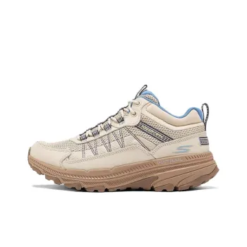 Skechers WOMEN'S GO Series Cushioning Breathable Low Top Trail Running Running Shoes Women's Beige Blue