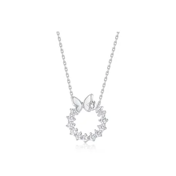 KADER Shimmering Butterfly Dance Series 925 Sterling Silver Necklaces Women's Silver