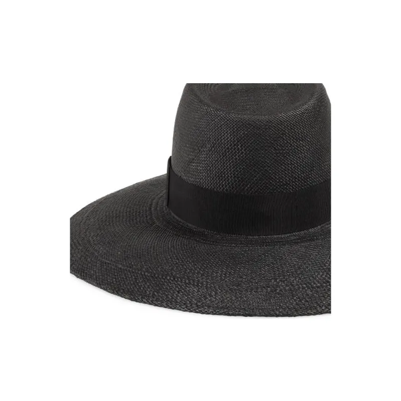 RUSLAN BAGINSKIY Monogram appliqué Wide brim Fedora Hat-2