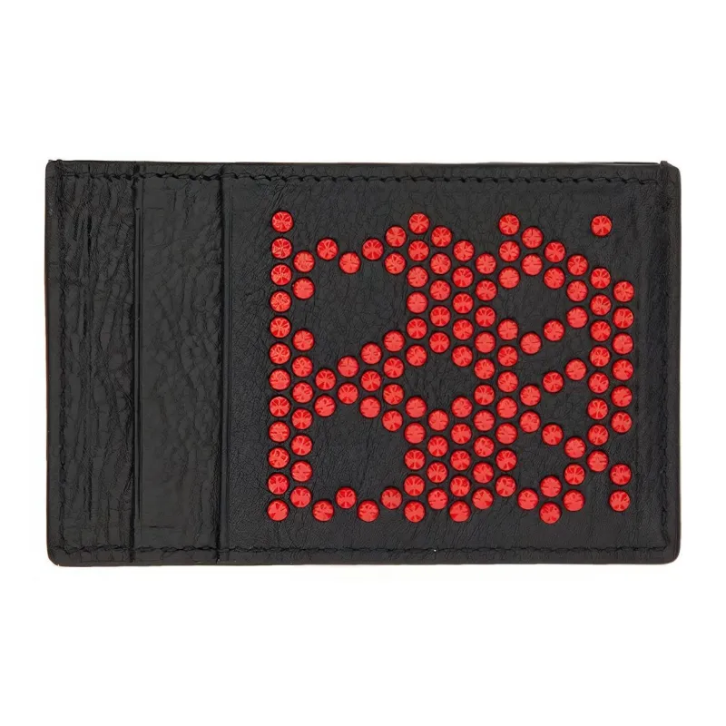 Alexander McQueen Calfskin Wallet, Card Holder Men's Black-1