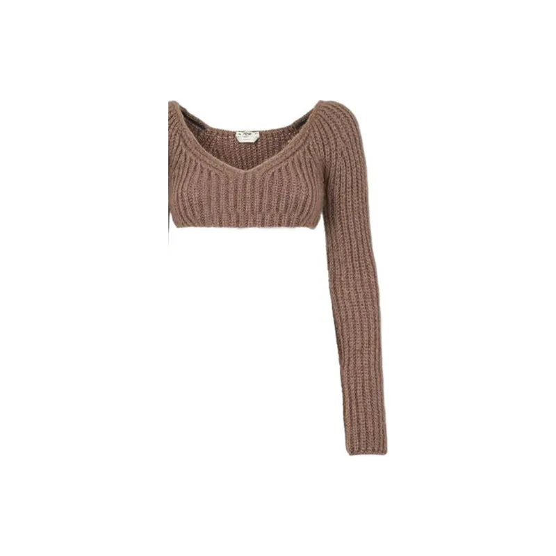 FENDI Cashmere Sweaters Women's Brown-4