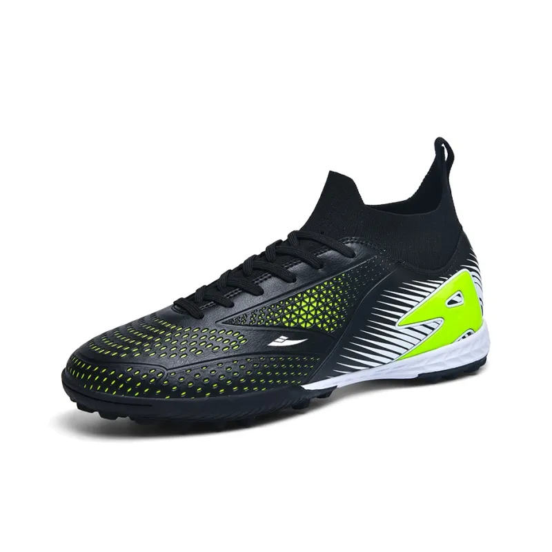 Kuding Soccer Shoes Unisex Mid Top Aqua/White Blue/Black Green-16