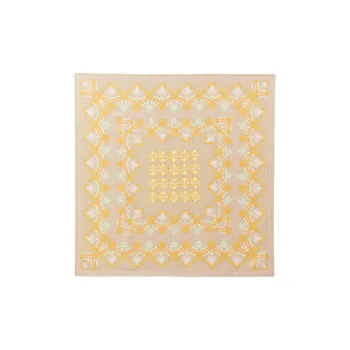 Sandro Mulberry Silk Silk Scarves Women's Beige Yellow