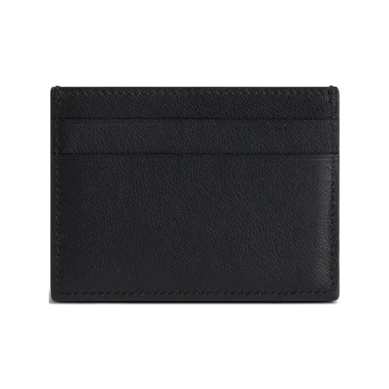 Balenciaga Smooth Cow Leather Card Clip Card Holder Regular Men's Black-2