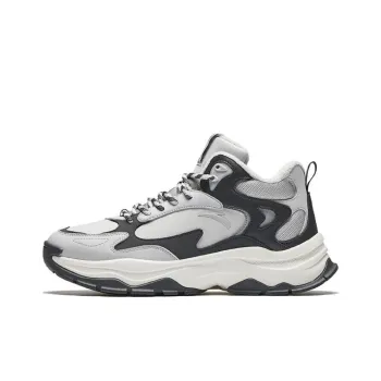 Anta Borderland Slip Resistant Warm High Top Casual Shoes Men's Gray Black