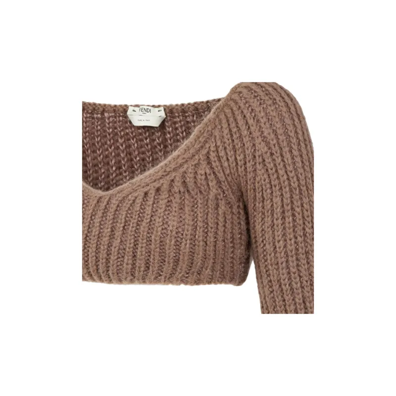 FENDI Cashmere Sweaters Women's Brown-2