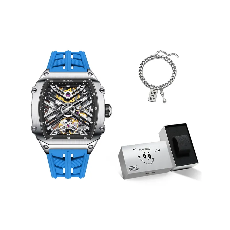 STARKING Steel Core Collection Mechanical Movement Silicone Strap Watch Men's Watches Black Dial-12