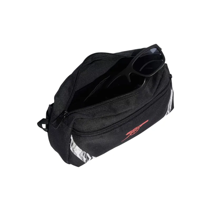 Adidas Recycled Material One Shoulder Crossbody Fanny Pack Unisex Black & Red-2