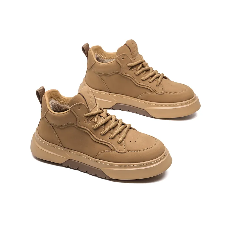 C°BANNER High Top Skateboard Shoes Men's Yellow Brown-2