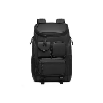 OUTWALK Oxford Backpack Medium Size Unisex Black/Ecru