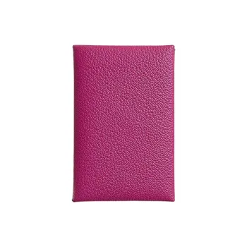 HERMES Calvi Chandra Goatskin Card Holder Women's L3 Rose Pourpre Purple Rose
