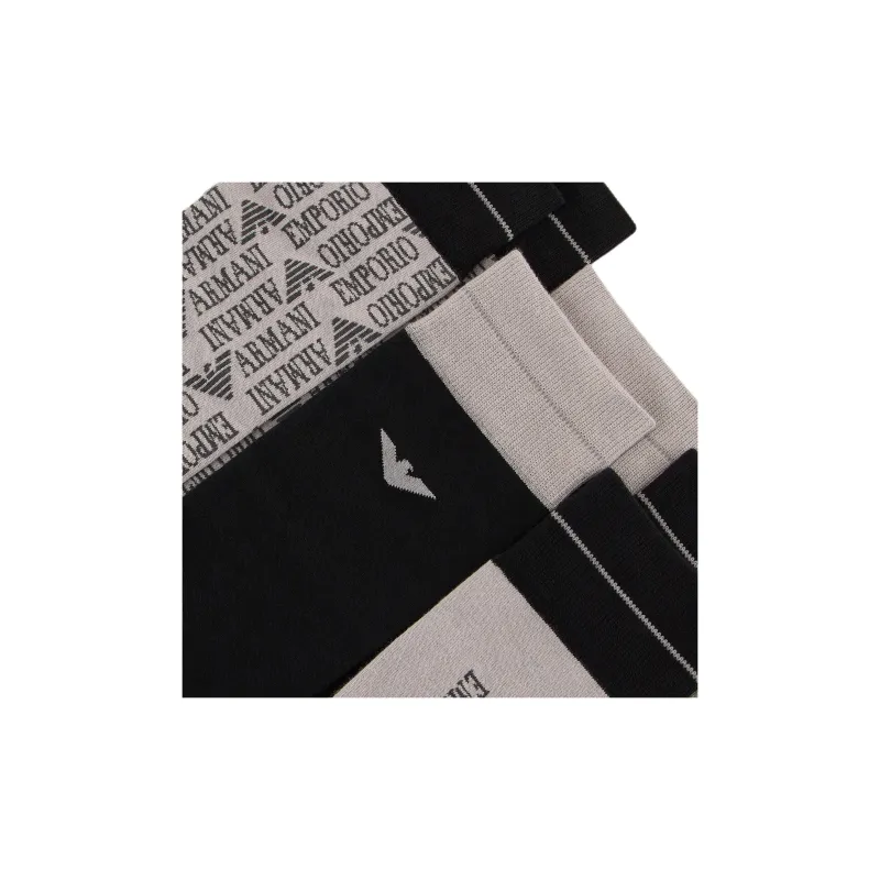 EMPORIO ARMANI Logo Intarsia Pair Of Three Socks-1