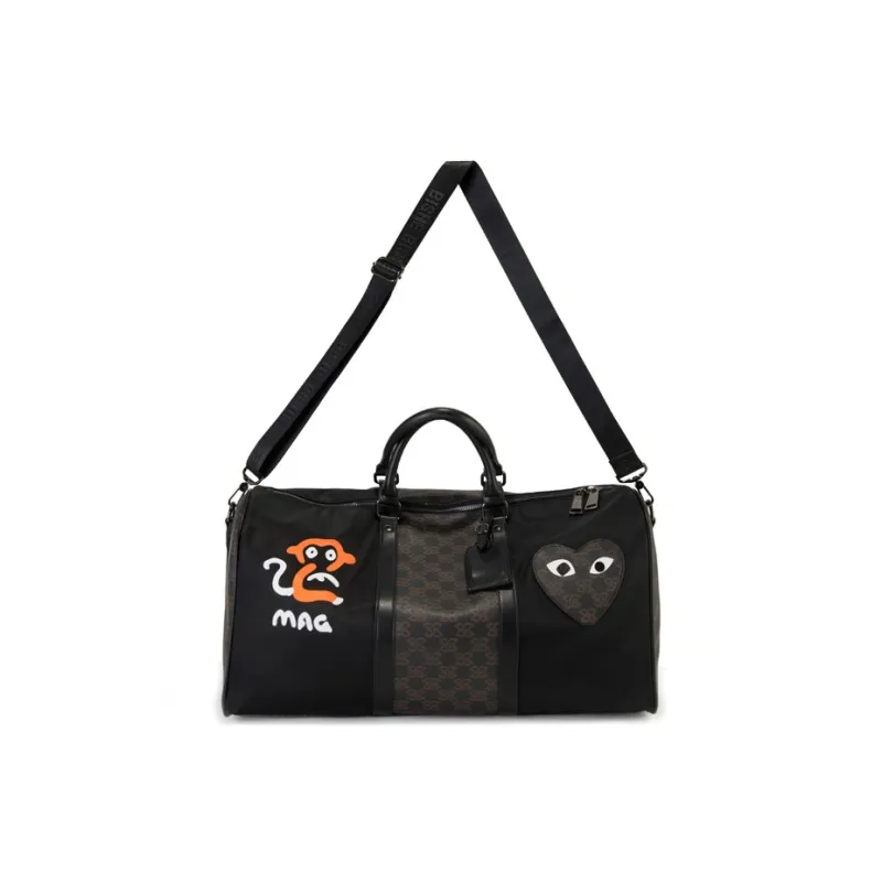 CLEVER& KETCH PU Travel Bags Gym Bags Handbags Unisex Khaki/Black-5