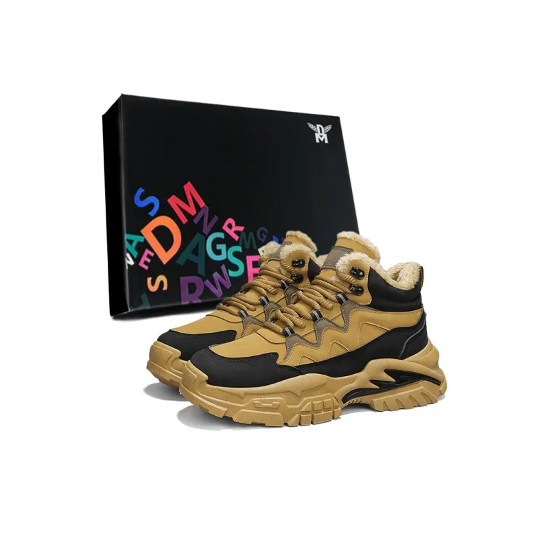 DM Work Boots Men High Top Khaki/Camel-4