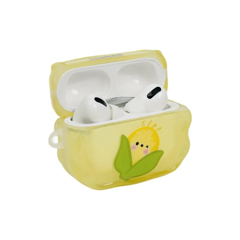 Sopi Compatibility With Apple AirPods Pro 2/AirPods Pro/AirPods 3/2 TPU Wave Edge Corn Emoji Headphone Cases-1
