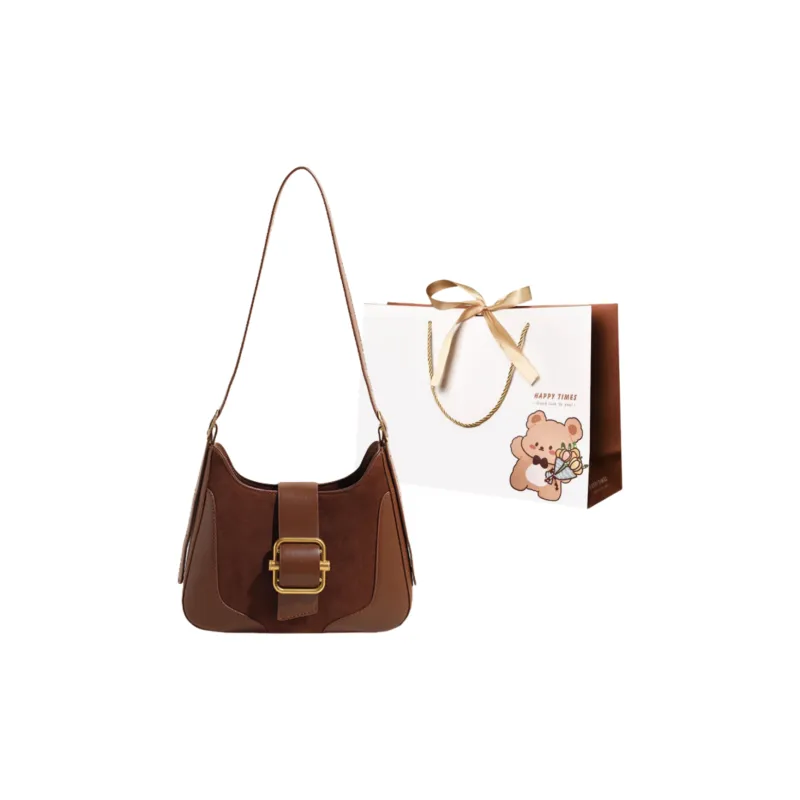 ERANGBEAR Suede Shoulder Bag Women's Multicolor-6