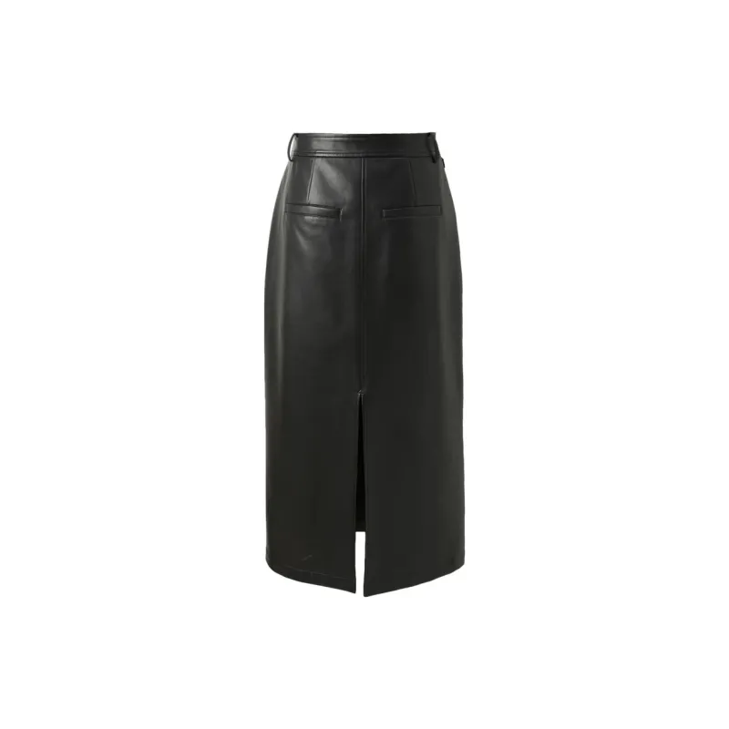 3COLOUR Casual Long Skirt Women's Classic Black-1