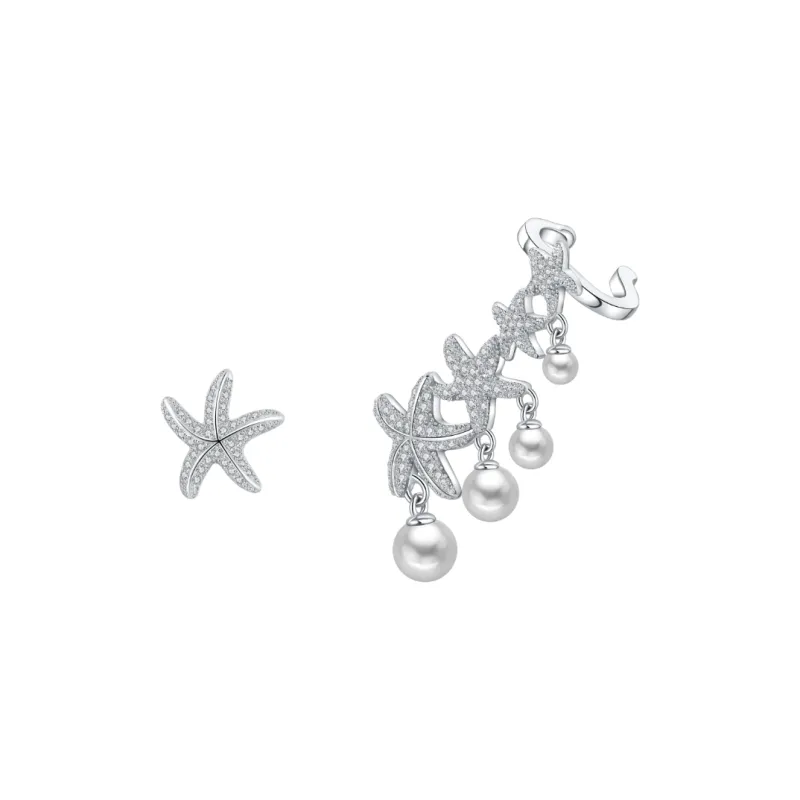 BABYBEI 925 Sterling Silver Shell Pearl Earrings Women's-3