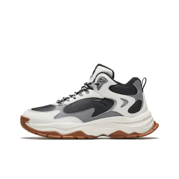 Anta Borderland Cushioned Wear Resistant Warm High Top Casual Shoes Men's White Black Gray