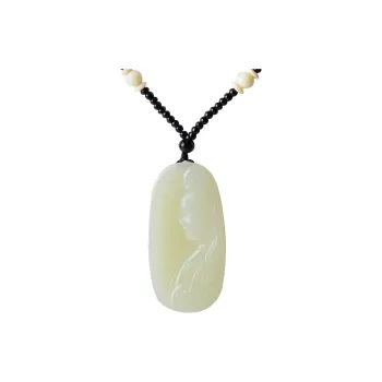 FENGFEIHUANG Hetian Jade Necklaces Pale Greenish White Jade Men's