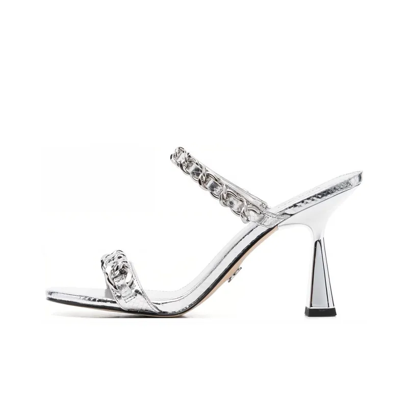 MICHAEL KORS Clara Slide Slippers Women's Silver-0