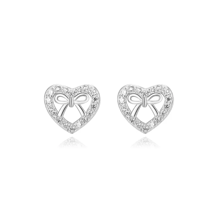 Good Quality S999 Fine Silver Stud Earrings Women's-0