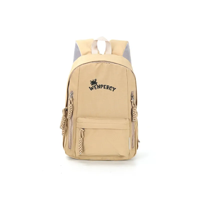Wenpercy Nylon Backpack Regular Unisex Khaki/Red/Army Green/Gray Black-0