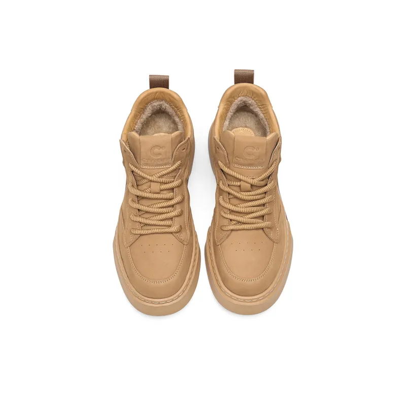 C°BANNER High Top Skateboard Shoes Men's Yellow Brown-4