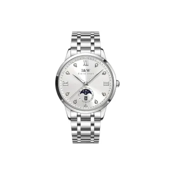 I&W CARNIVAL HWGUOJI Automatic Mechanical Movement Stainless Steel Strap Watch Men's Watches White Dial