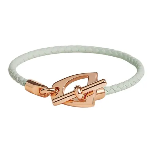 HERMES Calfskin Metal Rose Gold Plated Constances Unisex Mint Green