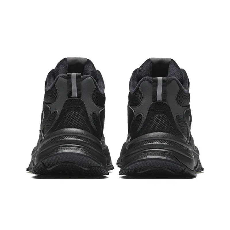 Anta Slip Resistant Warm High Top Casual Shoes Men's Black Gray-3
