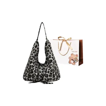 ERANGBEAR Woolen Shoulder Bag Medium Size Women's Black/Dark Brown